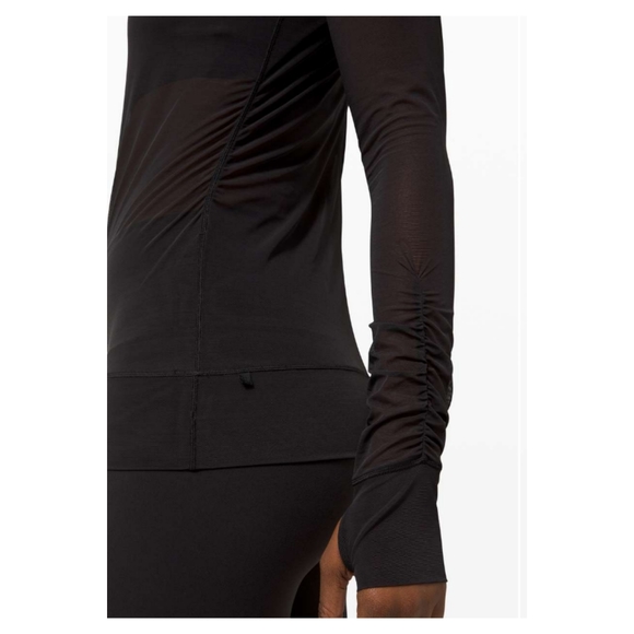 Lululemon Sheer Thrill Mock Neck Long Sleeve - Black - Picture 6 of 9